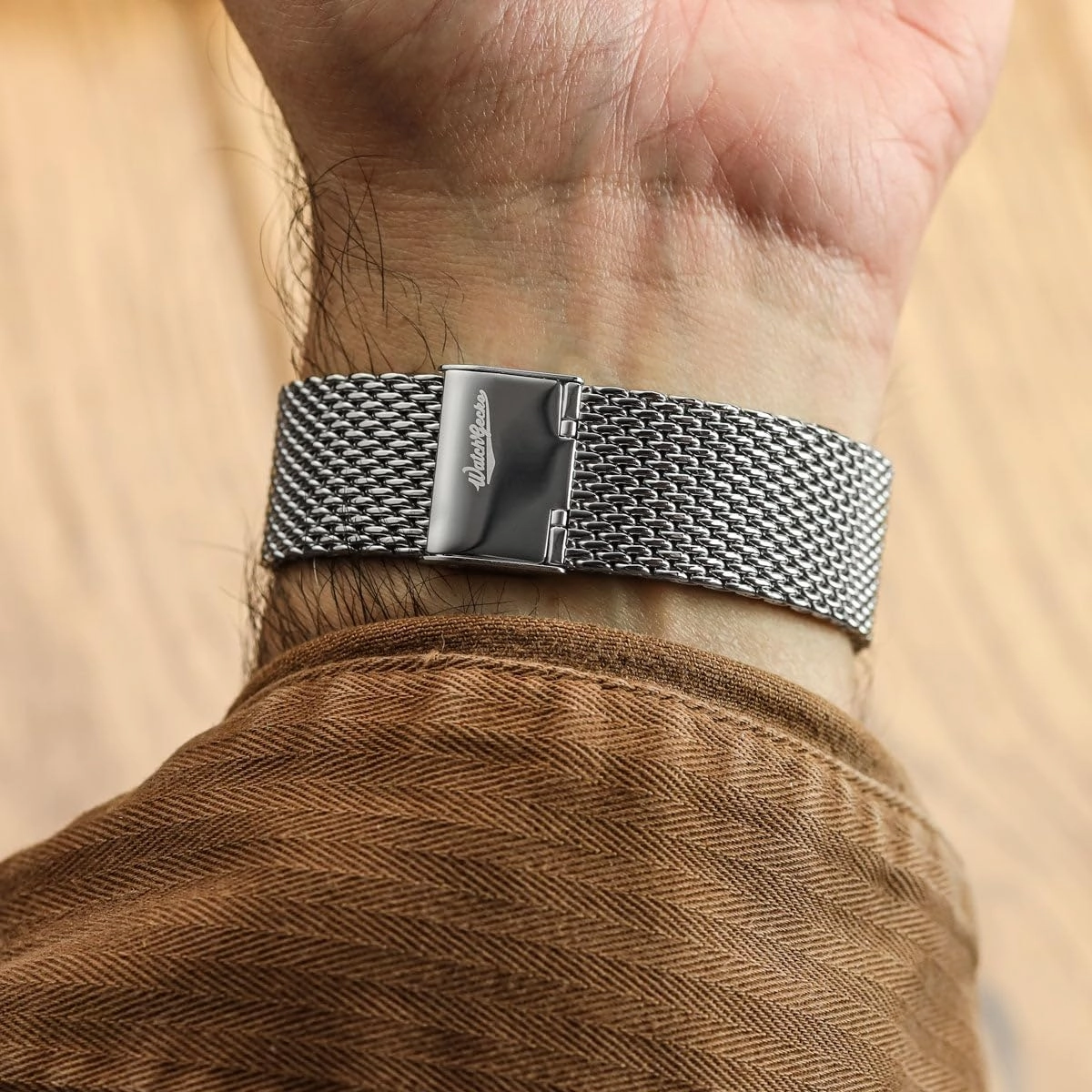 Classic Mesh Watch Strap, Polished or Satin Brushed Finish, 18-22mm. Men's Replacement Stainless Steel Band. Quick Release Spring Bars for Easy Changes