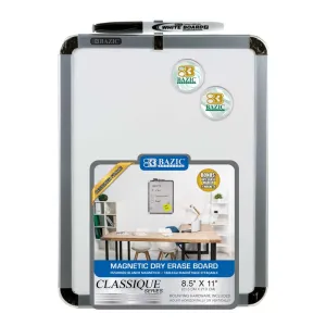 CLASSIQUE Magnetic Dry Erase Board 8.5" X 11" w/ Marker & 2 Magnets