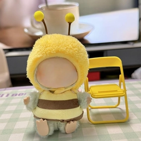 Clothes for 17cm Dolls Cute Dinosaur Costume - Premium Collector's Outfit Set, Fantasy Style Clothes & Horn Accessories (Doll Not Included) (Yellow Bee)