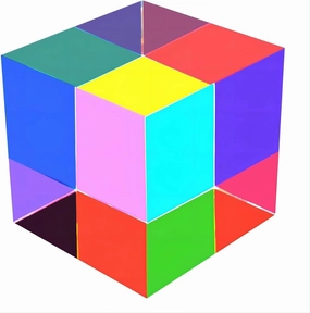 CMY Color Cube, 2.36 inch (60mm) Acrylic Multi-Color Cube Prism for Physics Education, Desktop Decoration Scientific Toys,Gifts for Kids，Fidget Toys