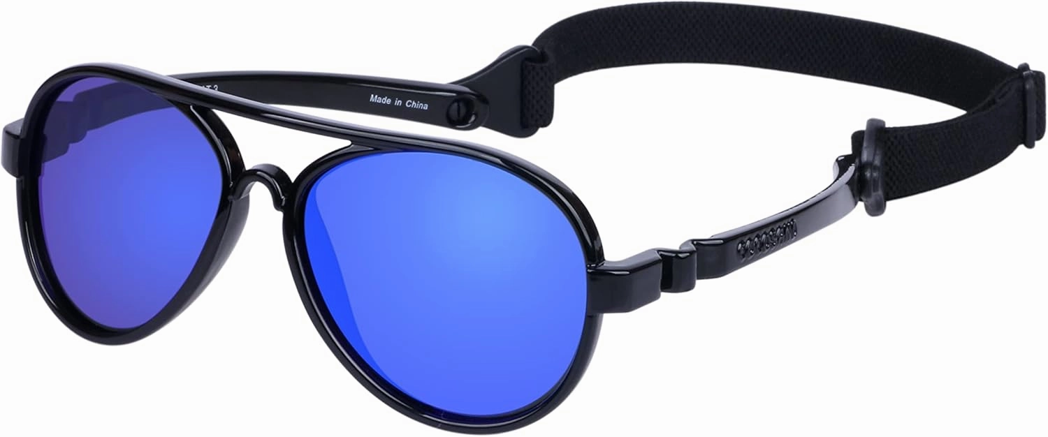 COCOSAND Baby Aviator Polarized Sunglasses with Adjustable Strap for Baby Infant Girl Boy 0-18 Months