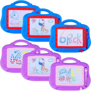 Color Doodle Board - 6 Pack Magnetic Drawing Board Set for Kids Toddler Drawing Board Writing Board Sketch Pad Bulk Toys Christmas Party Favors Birthday Gift Toddler Preschool Kindergarten