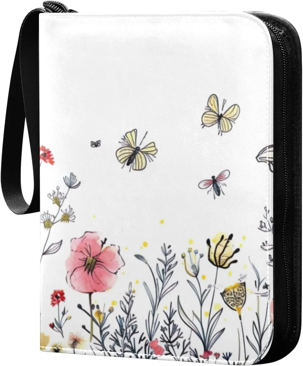 Colorful Botanical Card Binder, 400 Pockets Card Holder with 50 Sleeves, Sturdy Card Holder Folders for Game Cards & Sports Cards