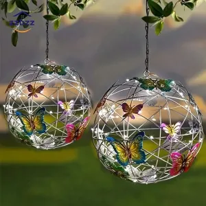 Colorful Butterfly Solar Ball Light – Decorative Hanging Tree Lights
