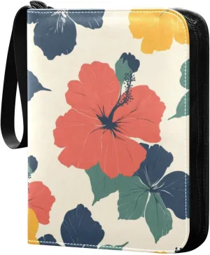 Colorful Flowers_7 Card Binder, 400 Pockets Card Holder with 50 Sleeves, Sturdy Card Holder Folders for Game Cards & Sports Cards