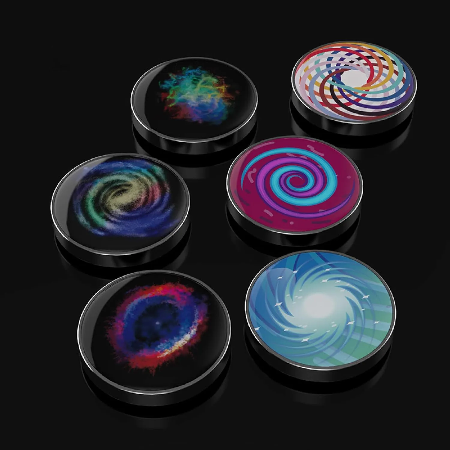 Colorful Glowing Galaxy Starry Sky Decompression top Stainless Steel Toy Luminous Desktop Rotating