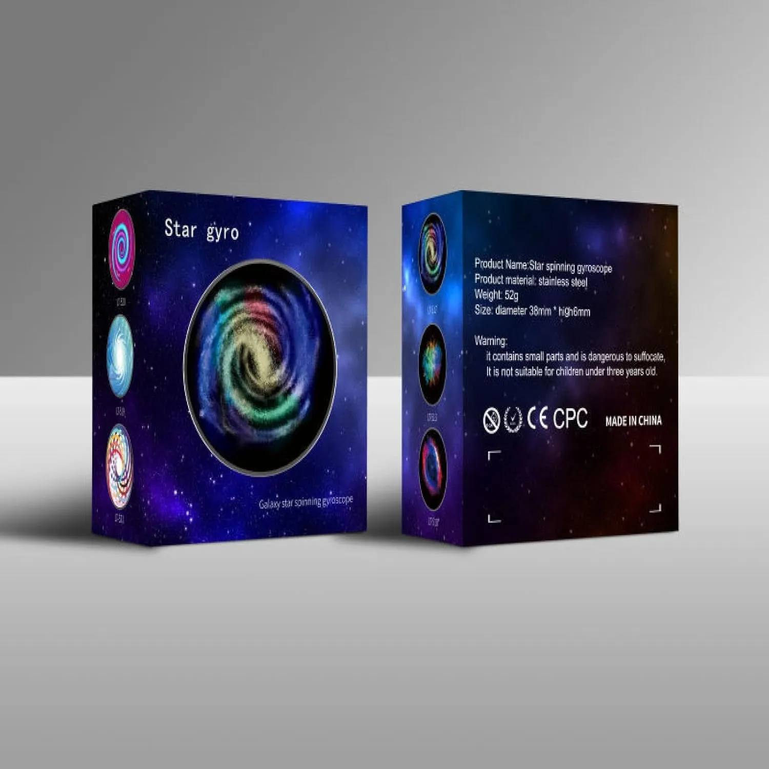 Colorful Glowing Galaxy Starry Sky Decompression top Stainless Steel Toy Luminous Desktop Rotating