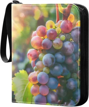 Colorful Grape Bunch Card Binder, 400 Pockets Card Holder with 50 Sleeves, Sturdy Card Holder Folders for Game Cards & Sports Cards