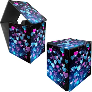 Colorful Heart Shape Card Commander Deck Box for Trading Cards Storage Box with Strong Magnet Magic Premium Gathering Deck Box Cover for TCG CCG Magic Card