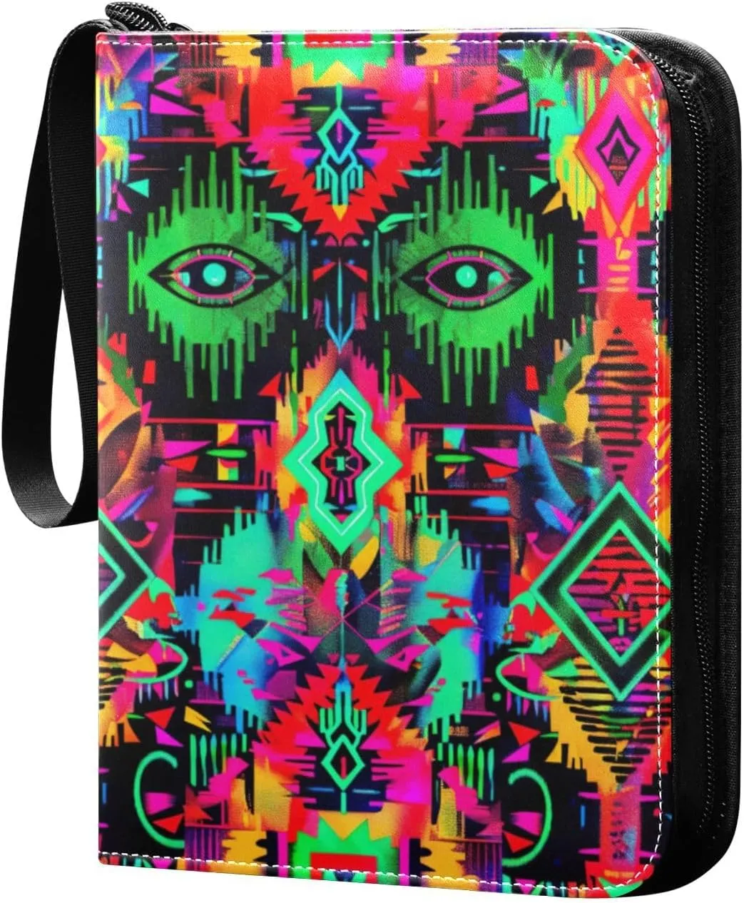 Colorful Tribal Design Card Binder, 400 Pockets Card Holder with 50 Sleeves, Sturdy Card Holder Folders for Game Cards & Sports Cards