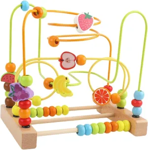 Colorful Wooden Bead Maze Toy for Kids Learning Development, Fruit B