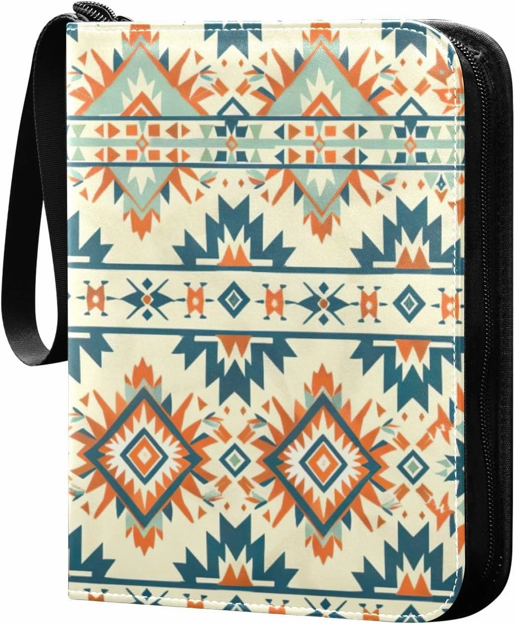 Colorful Aztec Pattern Card Binder, 400 Pockets Card Holder with 50 Sleeves, Sturdy Card Holder Folders for Game Cards & Sports Cards
