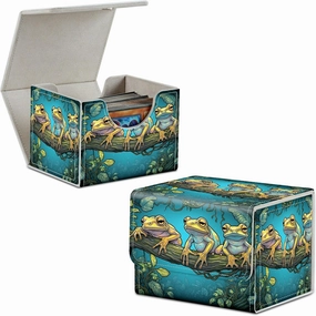 Colorful Frogs Card Deck Box Trading Cards with Strong Magnet Commander Deck Box Card Storage Box Magic Premium Card Storage Box Case Cover for TCG CCG Magic Cards
