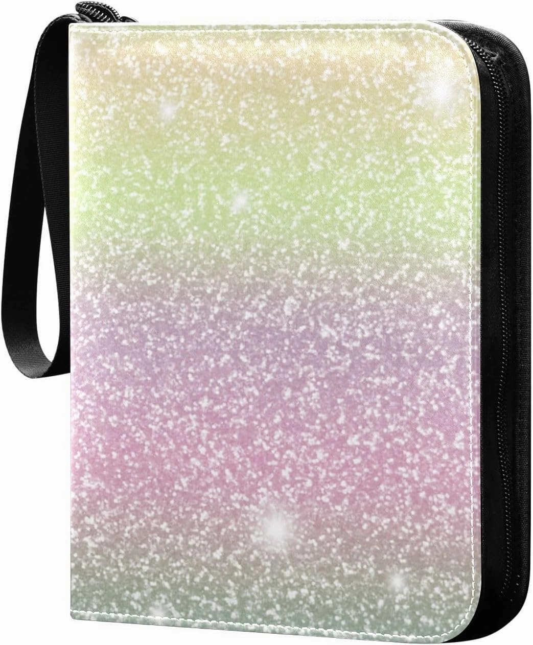 Colorful Pattern Card Collector Holder for Collectible Boys Girls Game Sports Cards MTG TCG, 4 Pockets Trading Card Folder Zip Card Binder, FYGJRFTJ6958