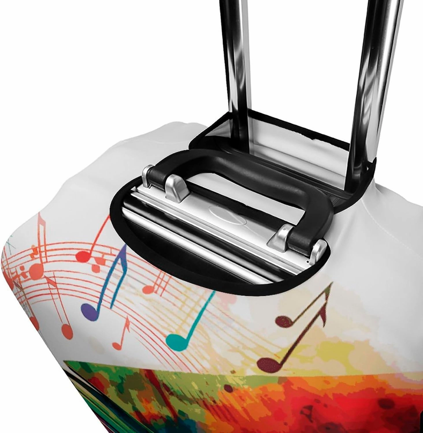 Colorful Piano Keyboard Music Luggage Cover Simple And Generous Suitcase Dust Cover Washable, Scratch Resistant for 19-32 Inch Suitcase S