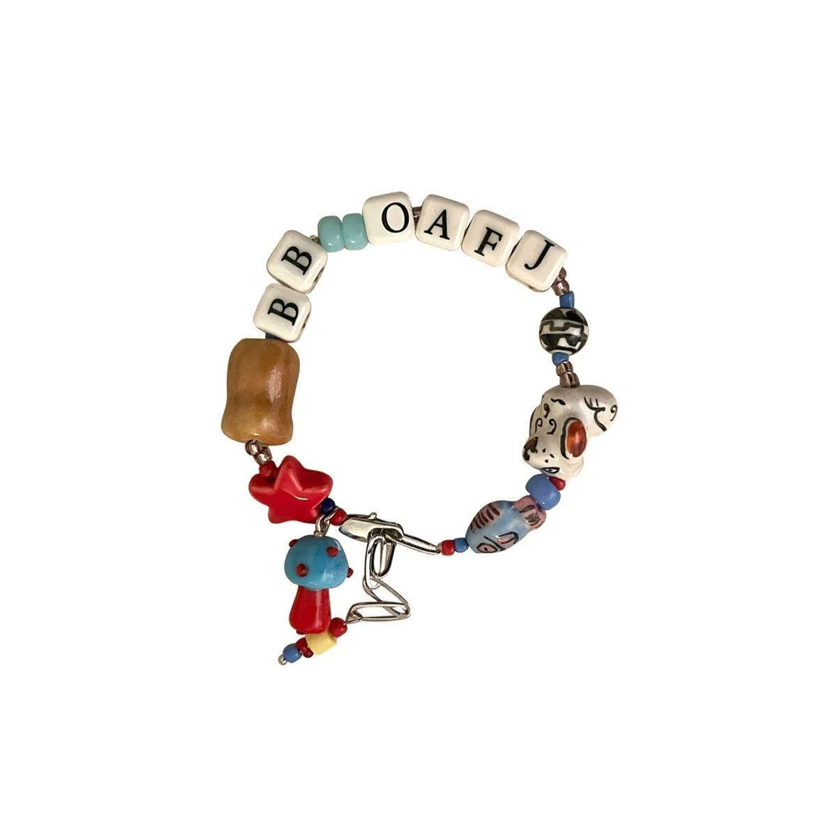 Colourful Ceramic Beaded Alphabet Bracelet Fun Cute Girly Multicolor Fashion