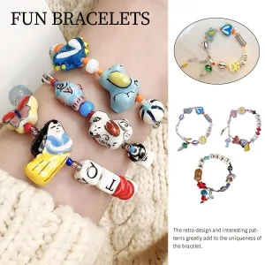 Colourful Ceramic Beaded Alphabet Bracelet Fun Cute Girly Multicolor Fashion