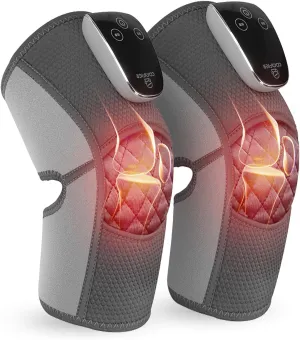 COMFIER Cordless Knee Massager with Heat, 3-in-1 Knee Heating Pad for Knee Pain, Vibration Knee Brace Wrap for Arthritis, Knee Warmer, Gifts for Mom Dad (2 Pack)