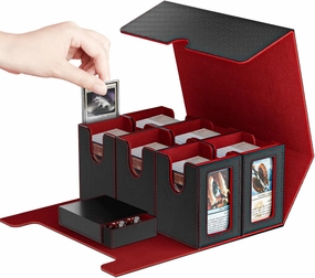 Commander Deck Box for Trading Card, 6 In 1 Card Storage Box Fits 1400  Standard Sleeveless Cards, Removable MTG Deck Case for TCG/Sports/Baseball Cards with Dice Tray