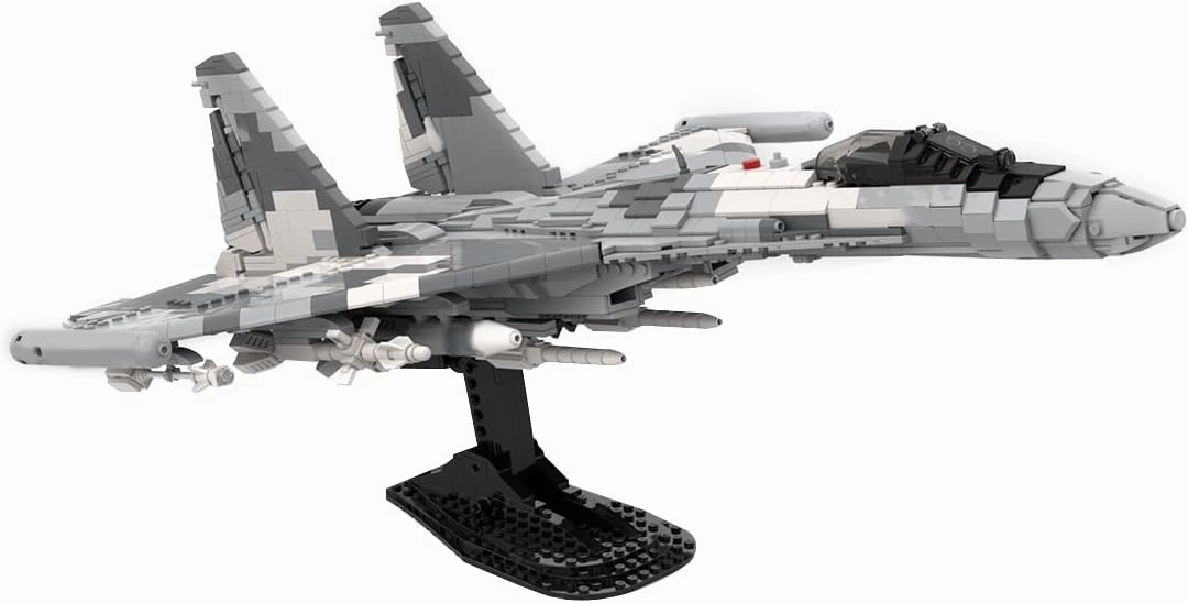 ConsoleXpress Su-35 Fighter Jet Building Blocks Model, 2010PCS 1/35 Scale MOC Creative Plane Military Aircraft Model Display Set, Collectible Gifts Set for Adults, MOC-196507