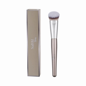 Contoured Makeup Brush - Foundation Blender Brush for Powder, Cream, Contour, Bronzer, Blush Blending & Highlighter - Professional Make Up Brush - Full Face Makeup Brush - Vegan & Cruelty Free