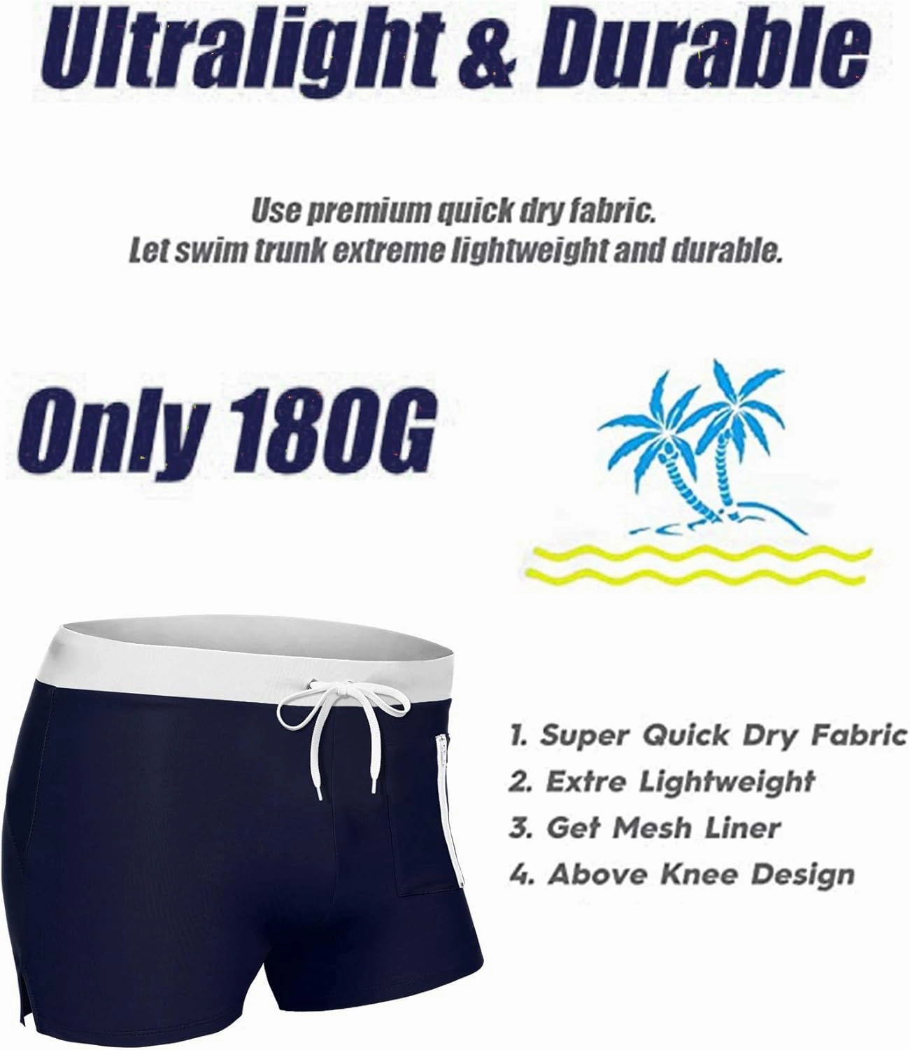 COOFANDY Mens Swim Trunks Swimwear Bathing Suit Swim Brief Square Leg Board Short S-3XL