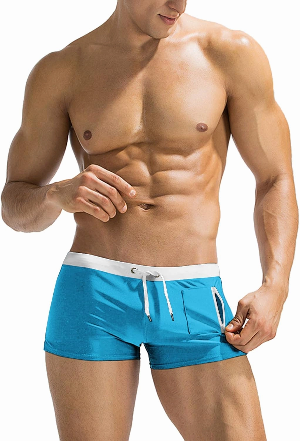 COOFANDY Mens Swim Trunks Swimwear Bathing Suit Swim Brief Square Leg Board Short S-3XL