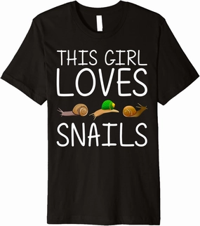 Cool Snail Art For Girls Kid Slug Trumpet Land Garden Animal Premium T-Shirt