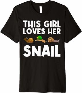 Cool Snail Art For Girls Kid Slug Trumpet Land Garden Animal Premium T-Shirt