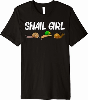 Cool Snail Art For Girls Kid Slug Trumpet Land Garden Animal Premium T-Shirt