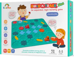 CoolToys Build-A-Track Plus Brain Teaser Puzzles for Kids Ages 4-8 - Educational Smart Logic Board Game for Children, 4 Levels & 200  Skill-Building Challenges, Travel Boys & Girls STEM Activity