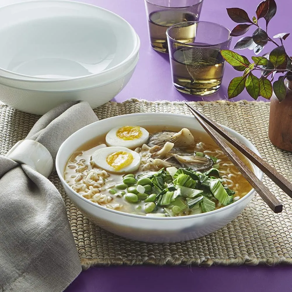 Corelle Vitrelle 18-Piece Service for 6 Dinnerware Set, Triple Layer Glass and Chip Resistant & 4-Pc Meal Bowls Set, Service for 4, Durable and Eco-Friendly 9-1/4-Inch Bowls