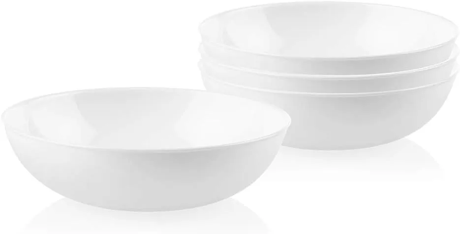 Corelle Vitrelle 18-Piece Service for 6 Dinnerware Set, Triple Layer Glass and Chip Resistant & 4-Pc Meal Bowls Set, Service for 4, Durable and Eco-Friendly 9-1/4-Inch Bowls