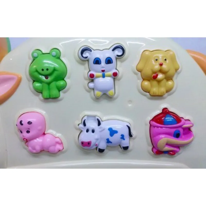 Cow Theme Musical Piano Keyboard with Animals Sound & Light - 8 Keys (1-4 Years)