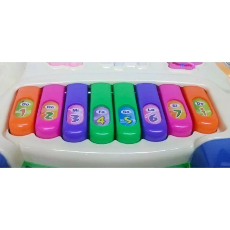 Cow Theme Musical Piano Keyboard with Animals Sound & Light - 8 Keys (1-4 Years)