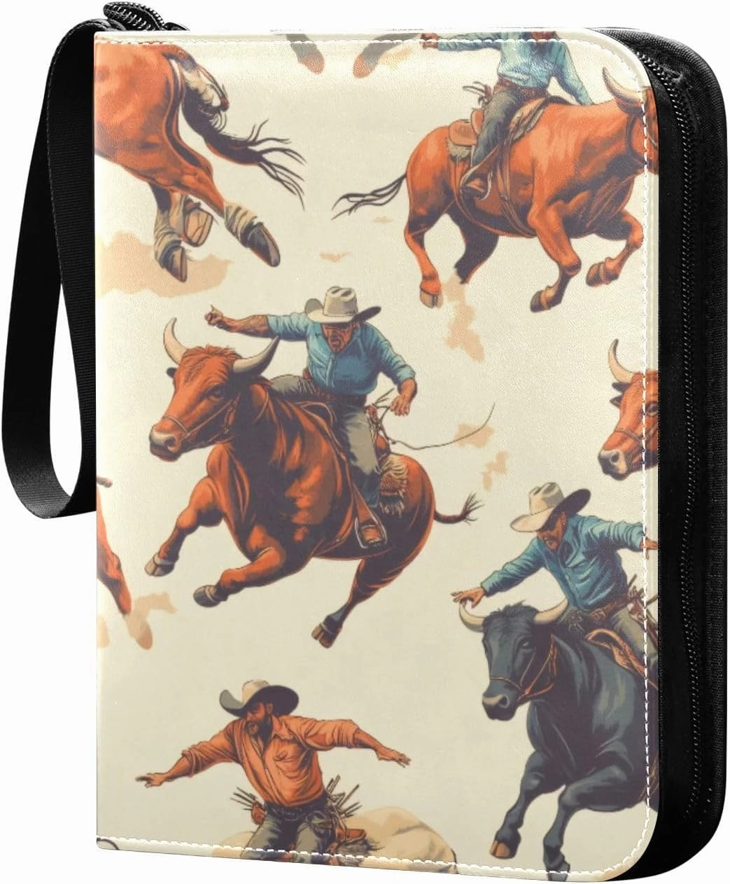 Cowboys Rodeo Colorful Card Binder, 400 Pockets Card Holder with 50 Sleeves, Sturdy Card Holder Folders for Game Cards & Sports Cards