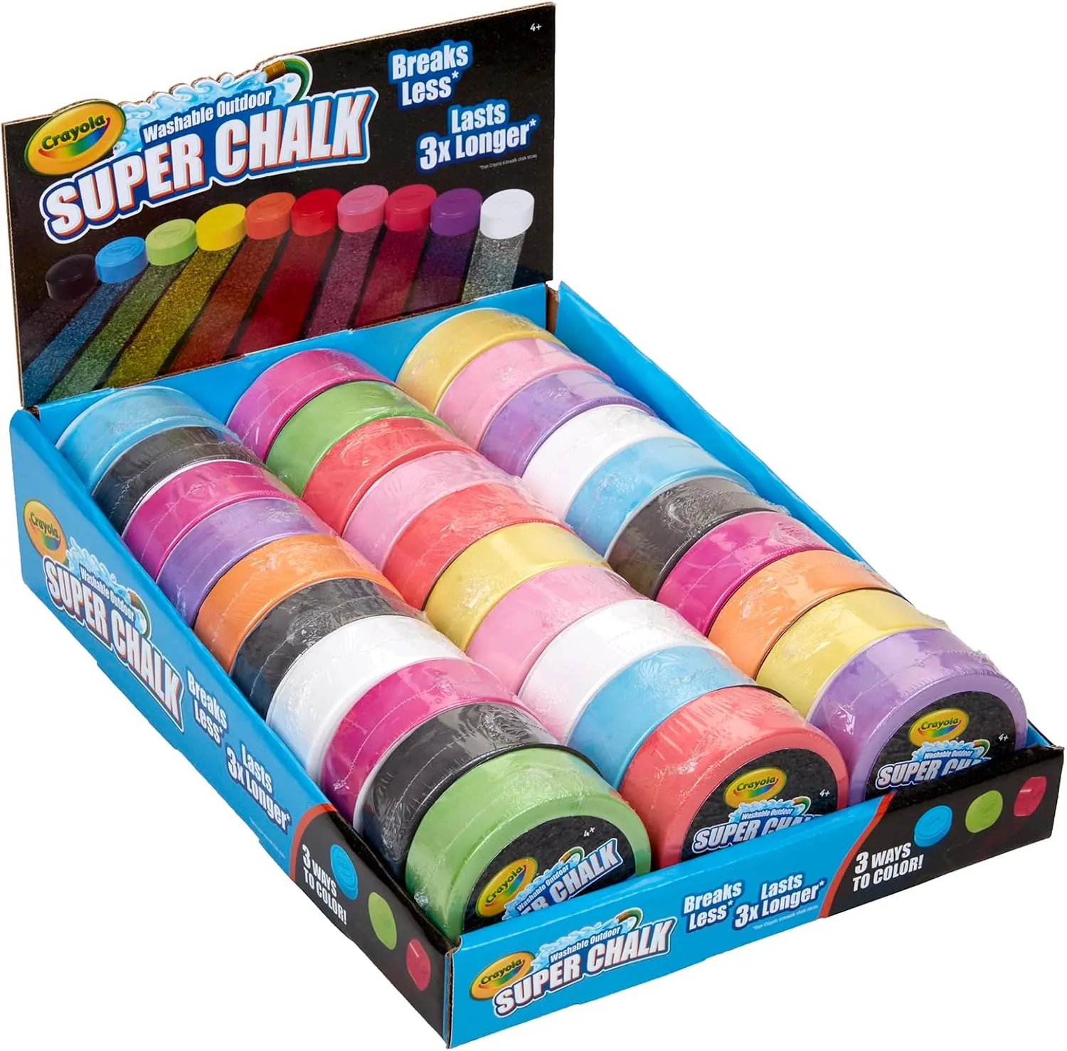 Crayola Washable Outdoor Super Chalk Tray, 30 Count