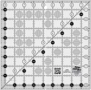 Creative Grids Quilt Ruler 9-1/2in x 9-1/2in Square – CGR9 – Made in USA, Non-Slip Grip Acrylic Quilting, Sewing, Crafting, Patchwork Ruler for Measuring & Cutting Fabric