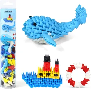 Creative Soft Building Blocks, Cute Animal kit Assembling Building Toys Gifts for Kids and 6  Interactive Building Toy for Kids, Boys, and Girls (1002-Whale)