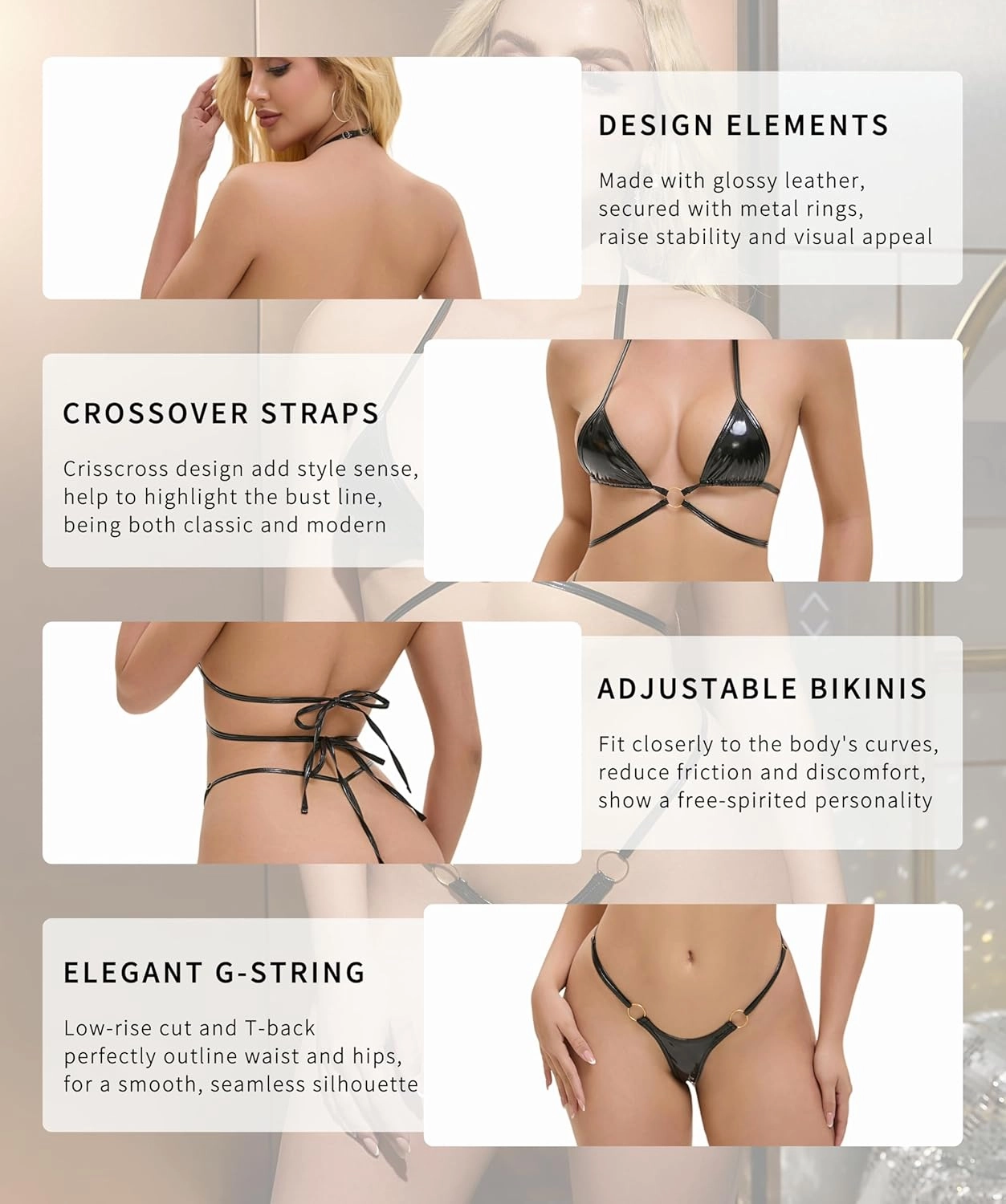 Creative Design Micro Extreme G String Thong Bikini suit for women Elegant Secret series