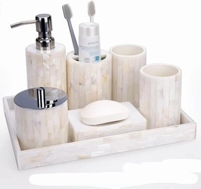 Creative Shell Bathroom Seven Piece Set Toilet wash Set mouthwash Brush Cup Dental Ware Storage Tray Natural Shell Manual polishi