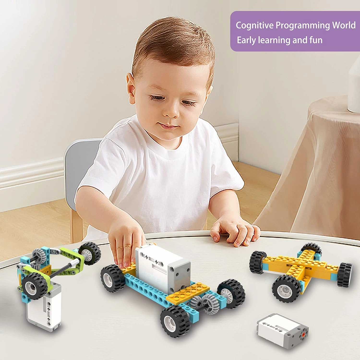 Creator 107-piece Bricks Electric Building Blocks Set Educational Toys for Kids Great Gift for 6  Year Old Boys Create 50  Customized Models Toy Building Set Science kit Creative Construction