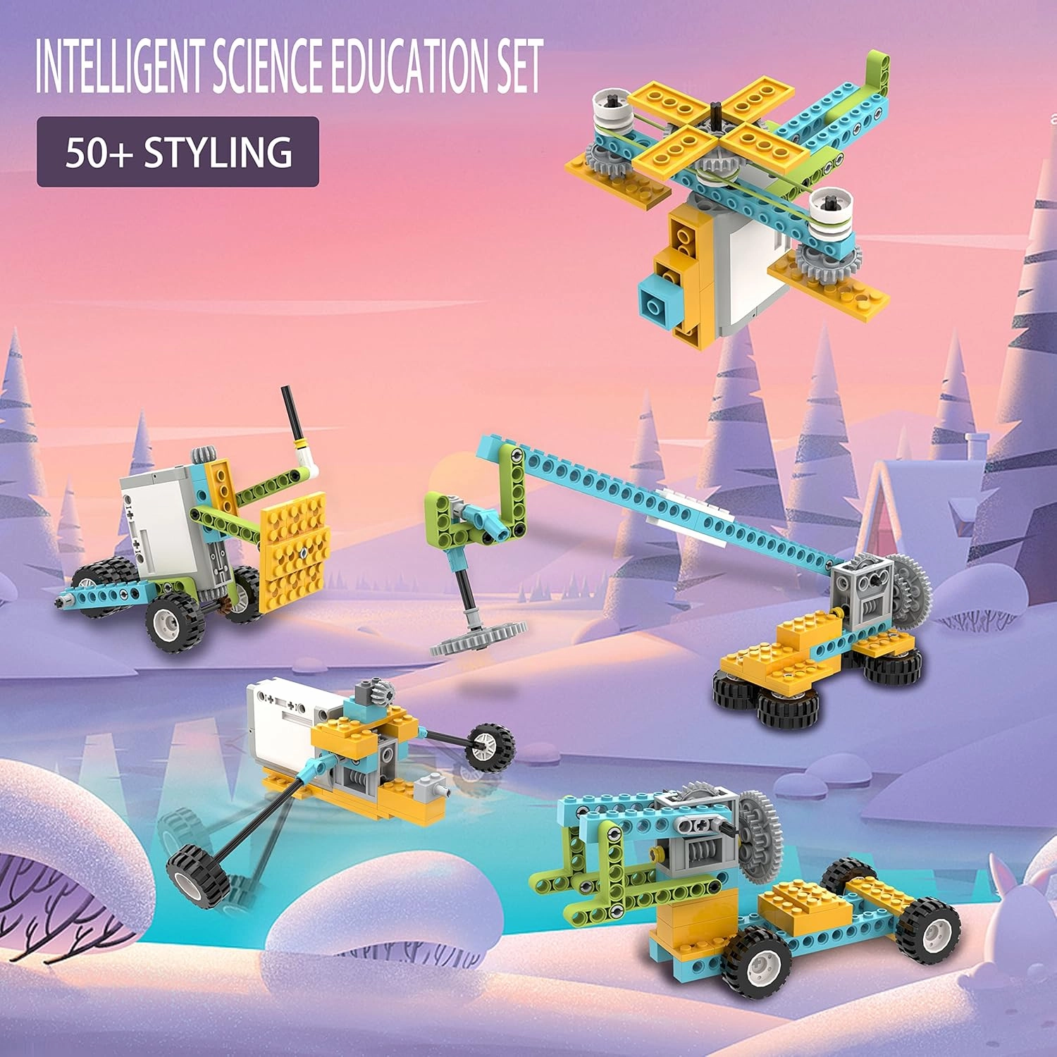 Creator 107-piece Bricks Electric Building Blocks Set Educational Toys for Kids Great Gift for 6  Year Old Boys Create 50  Customized Models Toy Building Set Science kit Creative Construction