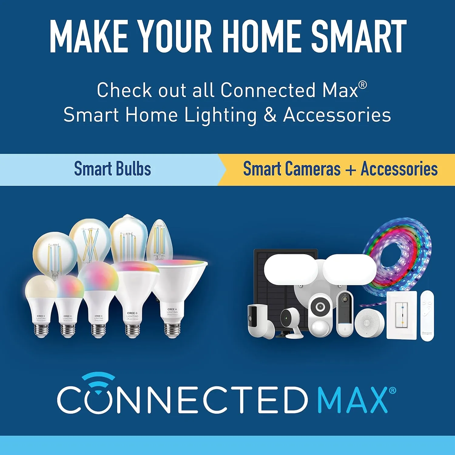 Cree Connected Max Smart Remote Control & Dimmer, Remote Control Dimmer, Compatible with Any Connected Max Smart Bulb, Bluetooth   WiFi, White, 1 Remote
