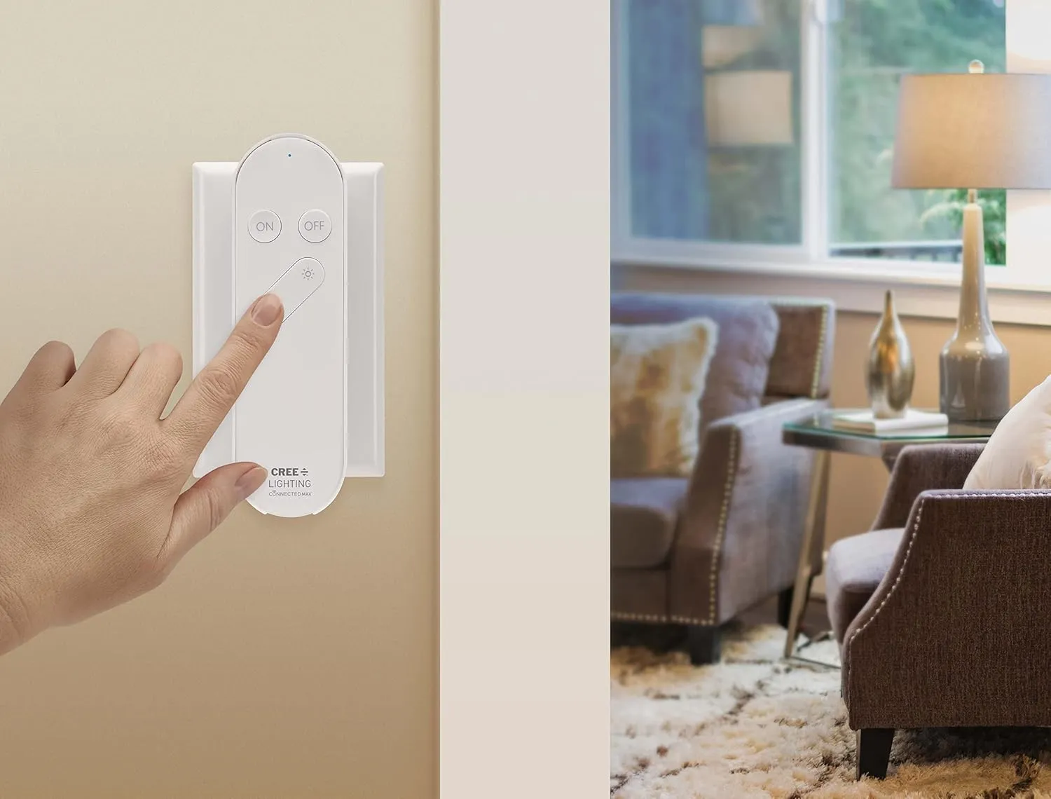 Cree Connected Max Smart Remote Control & Dimmer, Remote Control Dimmer, Compatible with Any Connected Max Smart Bulb, Bluetooth   WiFi, White, 1 Remote