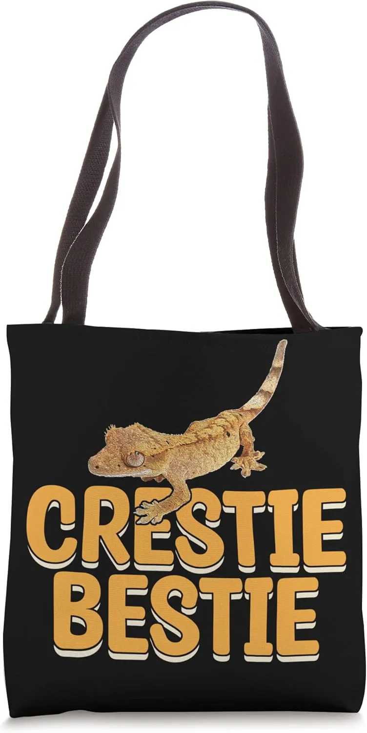 Crestie Bestie Gecko Reptiles Lover Reptile Owner Graphic Tote Bag