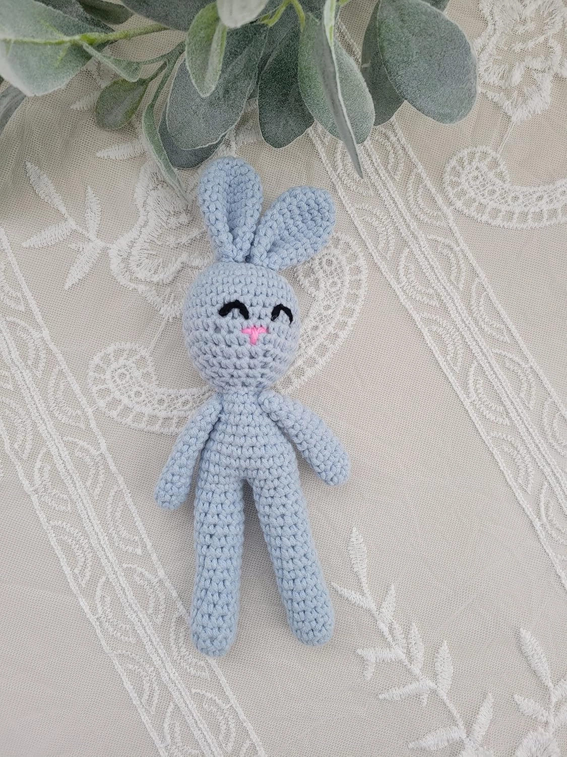 Crochet Bunny, Crochet Animals , Easter Bunny ,Amigurumi Bunny ,Baby Gift ,Photo Prop ,Stuffed Animal ,Baby Shower ,Cotton Yarn (Blue)