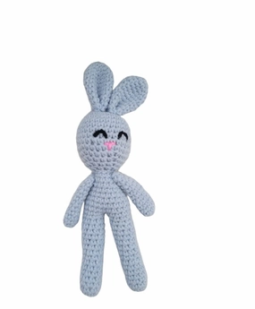 Crochet Bunny, Crochet Animals , Easter Bunny ,Amigurumi Bunny ,Baby Gift ,Photo Prop ,Stuffed Animal ,Baby Shower ,Cotton Yarn (Blue)