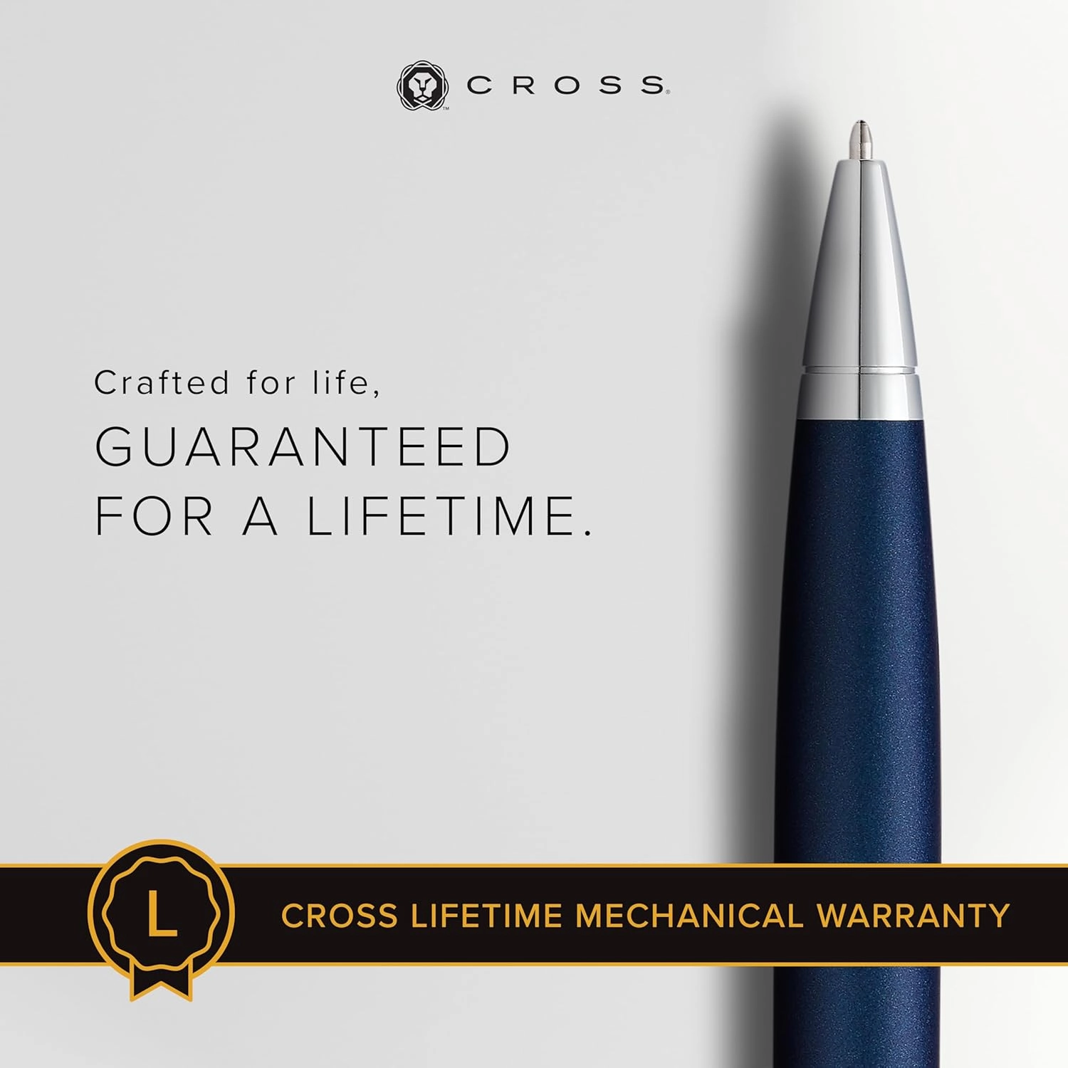 Cross Calais Refillable Ballpoint Pen Presented in a Luxury Gift Box - Medium Point, Black Ink, Matte Metallic Midnight Blue