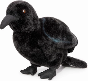 Crow Stuffed Animals - Realistic Standing Black Raven Plush Toy 10inch, Soft Plush Toy Crow Wild Animal Dolls, Cute Little Bird Raven Plush as Gift for Your Friends